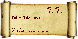 Tohr Tímea névjegykártya